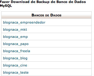 backup banco de dados